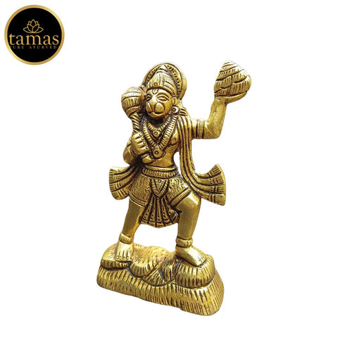 Tamas Brass Lord Hanuman with Sanjivani Mountain Statue/Idol