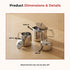 Vinod Stainless Steel 3 Piece Large Tea Set 1000 ml Tea Pot 250 ml Milk Pot 250 ml Sugar Pot Highest Grade Steel Mirror Finish Dishwasher Safe
