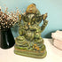 Tamas Brass Lord Ganesha Enjoying Modak - Statue/Idol (Green)