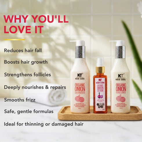 Kt Professional Organic Onion Shampoo & Conditioner 250ml Onion Serum