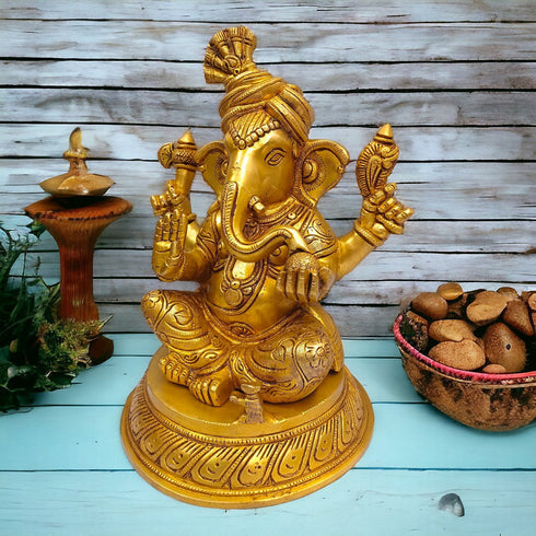 Tamas Brass Lord Ganesh Idol for Good Luck Statue/Idol