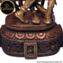 Tamas Brass Handcrafted Lord Krishna Bhagwan Playing Flute with Gau MATA Metal Murti Statue / Idol with Antique Finish ( Brown)