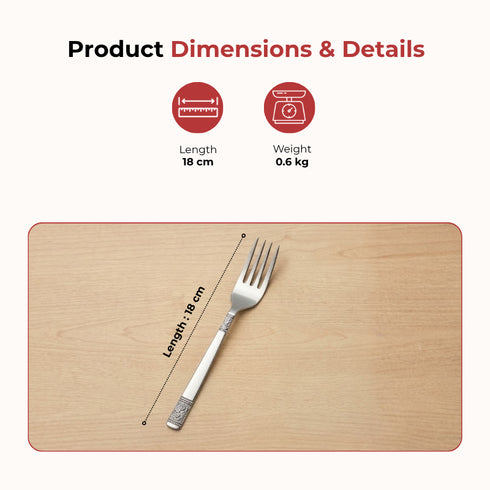 Vinod Moscow Stainless Steel Dinner Fork Set of 12 Piece Heavy Gauge steel Mirror Finish Rust Free Tough Strong and Durable