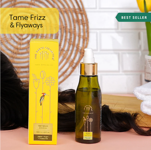 Theearthcollective in Anti Frizz Hair Serum Best Serum for Frizzy Hair Jojoba Argan Chamomile & Vitamin E