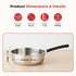 Vinod DONIV Stainless Steel Sandwich Bottom Solitaire Fry Pan 20 cms Induction Friendly Capacity 2 Liter