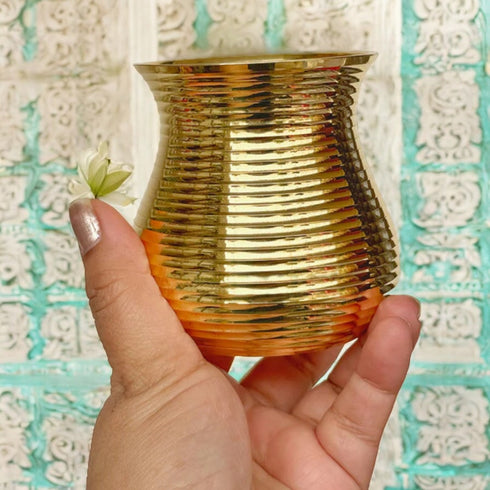 Tamas Brass Matki Shape Glasses Set