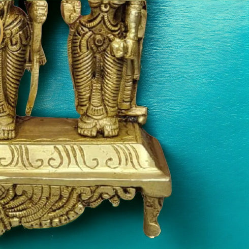 Tamas Brass Handcrafted Ram Darbar Shree Ram Ji Sita Laxman Hanuman Statue / Idol with Antique Finish | Free Luxury Gift box