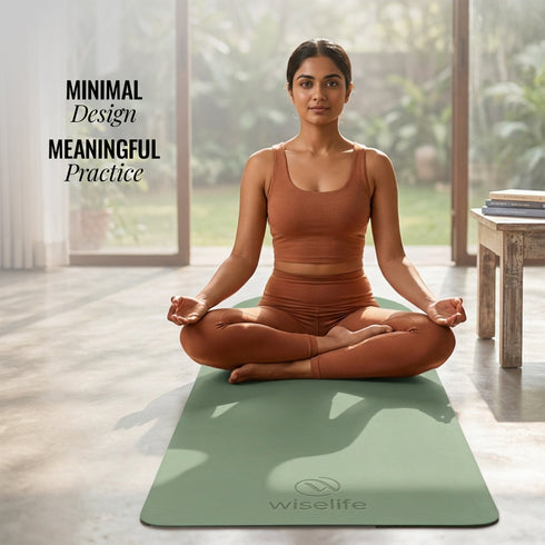 Wiselife Classic PU and Natural Rubber Yoga Mat 6mm