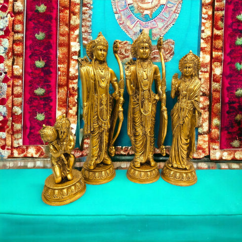 Tamas Brass Antique Ram Darbar Lord Rama, Lord Hanuman, Lord Lakshman, Sita Mata, Statue/Idol
