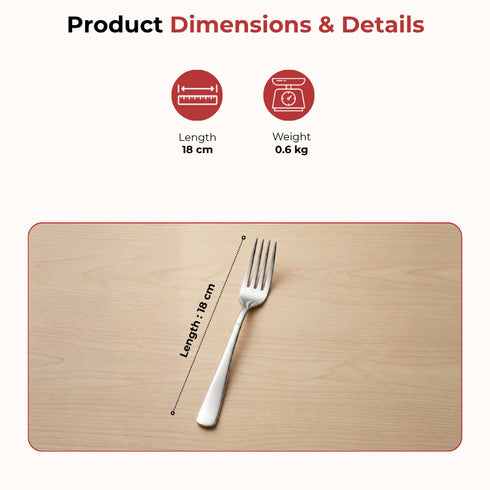 Vinod Aero Stainless Steel Dinner Fork Set of 12 Piece Heavy Gauge Steel Mirror Finish Rust Free Tough Strong and Durable
