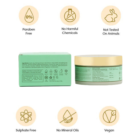 Theearthcollective in Oil Control Mud Pack Hair Mask For Oily Scalp & Dry Ends Kaolin Clay Moringa & Oat