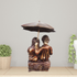 Brass Sitting Child With Umbrella Statue 17Kg
