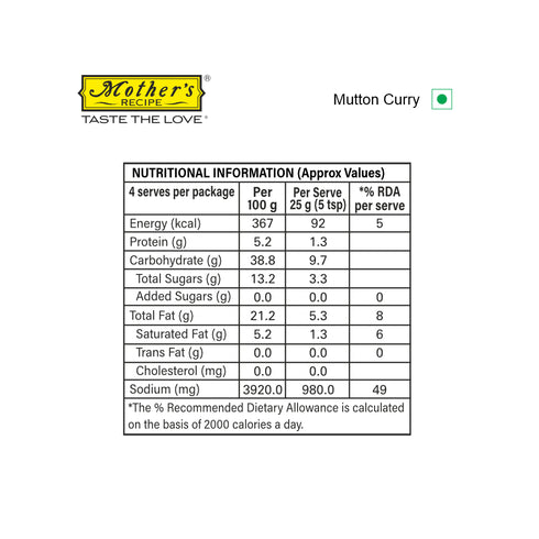 Mothers Recipe Mutton Curry Mix