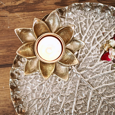 Lotus Leaf Metal Thali