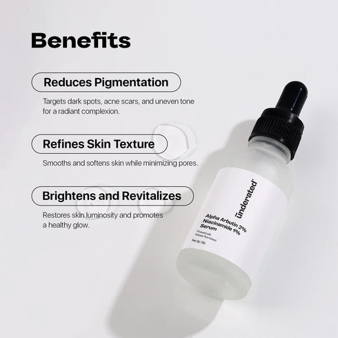 Underated Alpha Arbutin 2% + Niacinamide 1% Serum 30gm