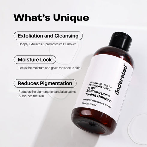 Underated 8% Glycolic Acid + 1% Salicylic Acid + 1% GDL Multipurpose Toning Solution
