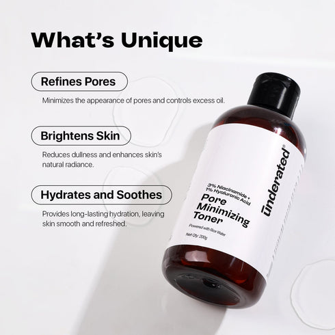 Underated 3% Niacinamide + 1% Hyaluronic Acid Pore Minimizing Toner