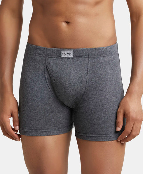Jockey Cotton Rib Solid Boxer Brief | Charcoal Melange