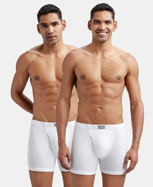 Jockey Cotton Ribbed Boxer Brief Combo | White