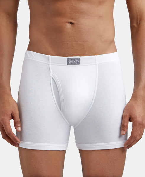 Jockey Cotton Ribbed Boxer Brief Combo | White