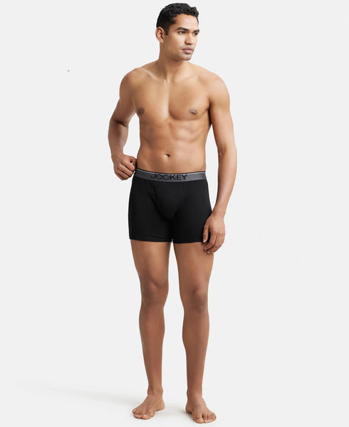 Jockey Cotton Rib Solid Boxer Brief | Black
