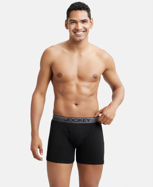 Jockey Cotton Rib Solid Boxer Brief | Black