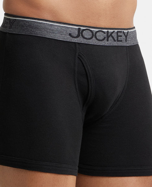 Jockey Cotton Rib Solid Boxer Brief | Black