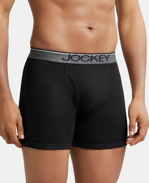 Jockey Cotton Ribbed Boxer Brief Combo | Black