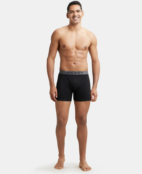 Jockey Cotton Ribbed Boxer Brief Combo | Black