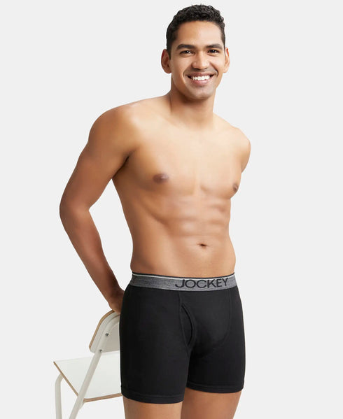 Jockey Cotton Ribbed Boxer Brief Combo | Black