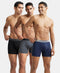 Jockey Ultrasoft Waistband Rib Boxer Brief | Black Navy Charcoal Melange