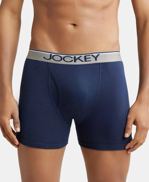 Jockey Ultrasoft Waistband Rib Boxer Brief | Black Navy Charcoal Melange