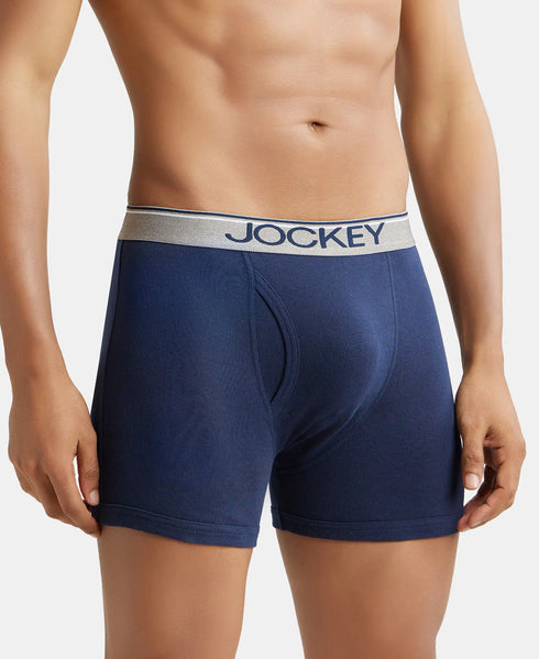 Jockey Ultrasoft Waistband Rib Boxer Brief | Black Navy Charcoal Melange