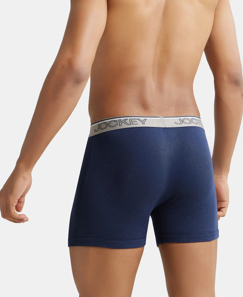 Jockey Ultrasoft Waistband Rib Boxer Brief | Black Navy Charcoal Melange