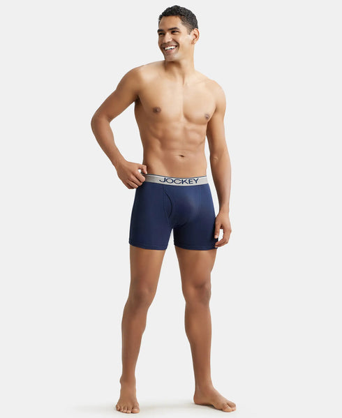 Jockey Ultrasoft Waistband Rib Boxer Brief | Black Navy Charcoal Melange