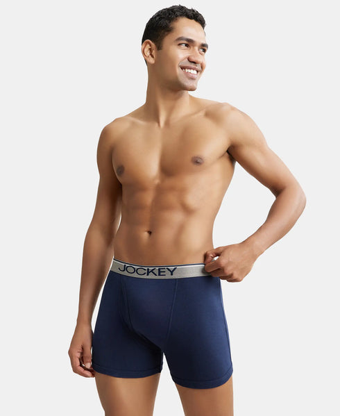 Jockey Ultrasoft Waistband Rib Boxer Brief | Black Navy Charcoal Melange