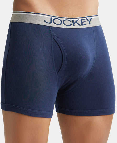Jockey Ultrasoft Waistband Rib Boxer Brief | Black Navy Charcoal Melange