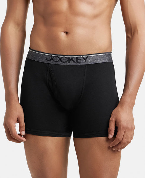 Jockey Ultrasoft Waistband Rib Boxer Brief | Black Navy Charcoal Melange