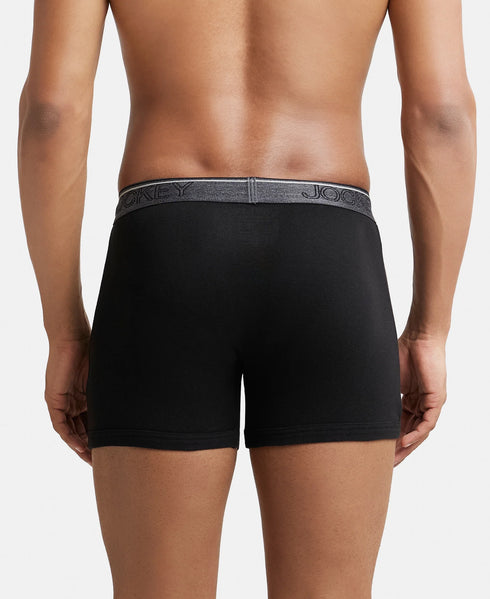 Jockey Ultrasoft Waistband Rib Boxer Brief | Black Navy Charcoal Melange
