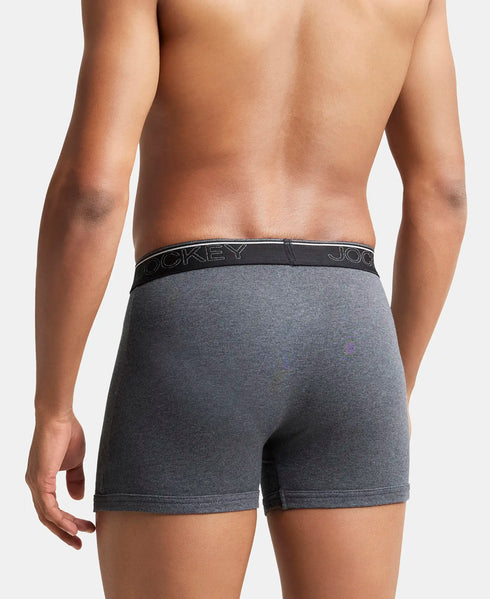 Jockey Ultrasoft Waistband Rib Boxer Brief | Black Navy Charcoal Melange