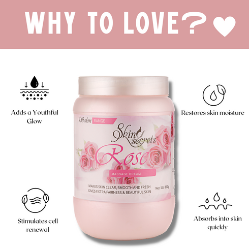 Skin Secrets Rose Massage Cream with Rose Essential Oil