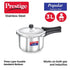 Prestige Popular Stainless Steel Gas And Induction Compatible Pressure Cooker Silver 2 L