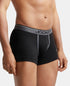 Jockey Cotton Rib Solid Trunk with Ultrasoft Waistband | Black
