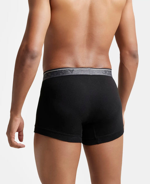 Jockey Cotton Rib Solid Trunk with Ultrasoft Waistband | Black