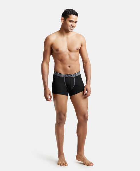 Jockey Cotton Rib Solid Trunk | Black 2 Pack