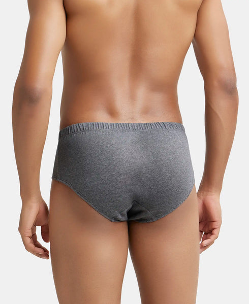 Jockey Cotton Solid Brief with Ultrasoft Concealed Waistband | Charcoal Melange