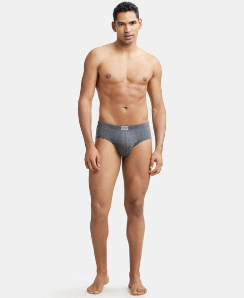 Jockey Cotton Solid Brief with Ultrasoft Concealed Waistband | Charcoal Melange