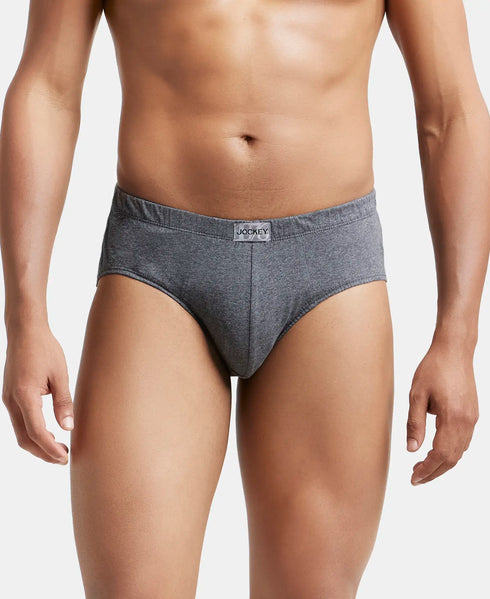 Jockey Charcoal Melange Comfort Cotton Brief - Pack of 3