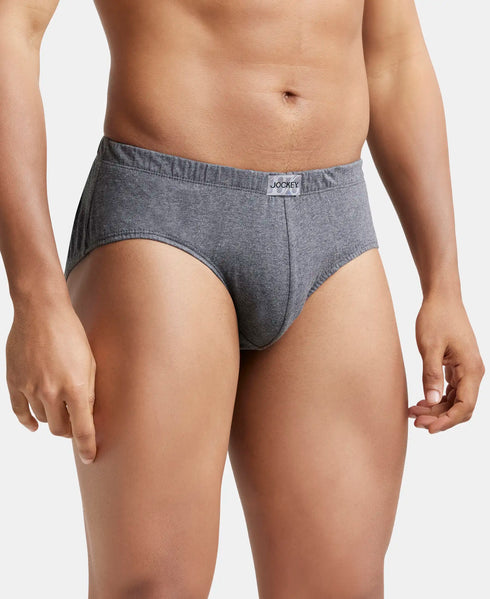 Jockey Charcoal Melange Comfort Cotton Brief - Pack of 3