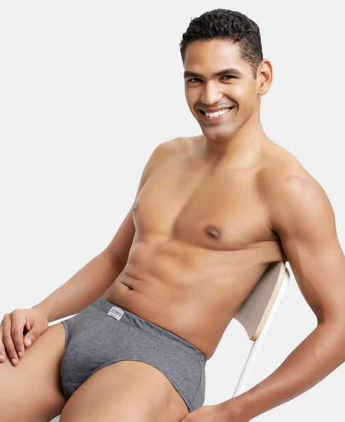 Jockey Charcoal Melange Comfort Cotton Brief - Pack of 3